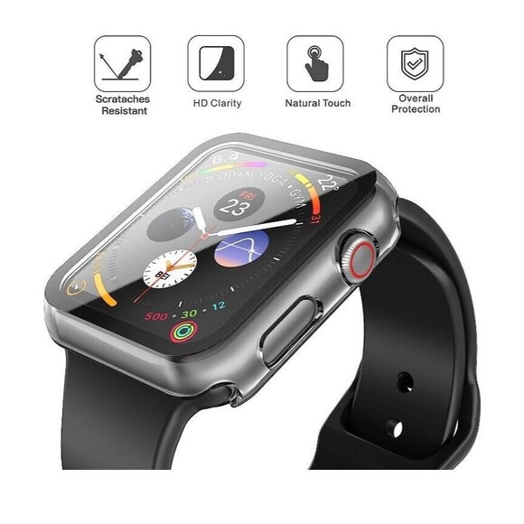 Misxi 2 Pack PC Case with Tempered Glass Screen Protector Compatible with Apple - Picture 5 of 7